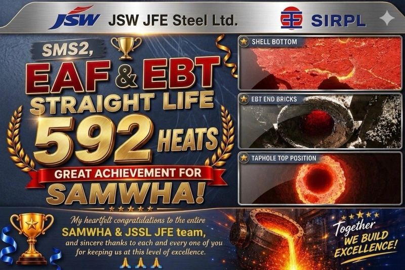 JSW JFE Steel 592 heats straight life — great achievement for Samwha